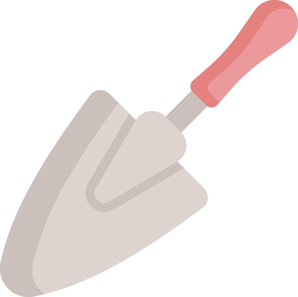 A shovel with a red handle on a white background vector