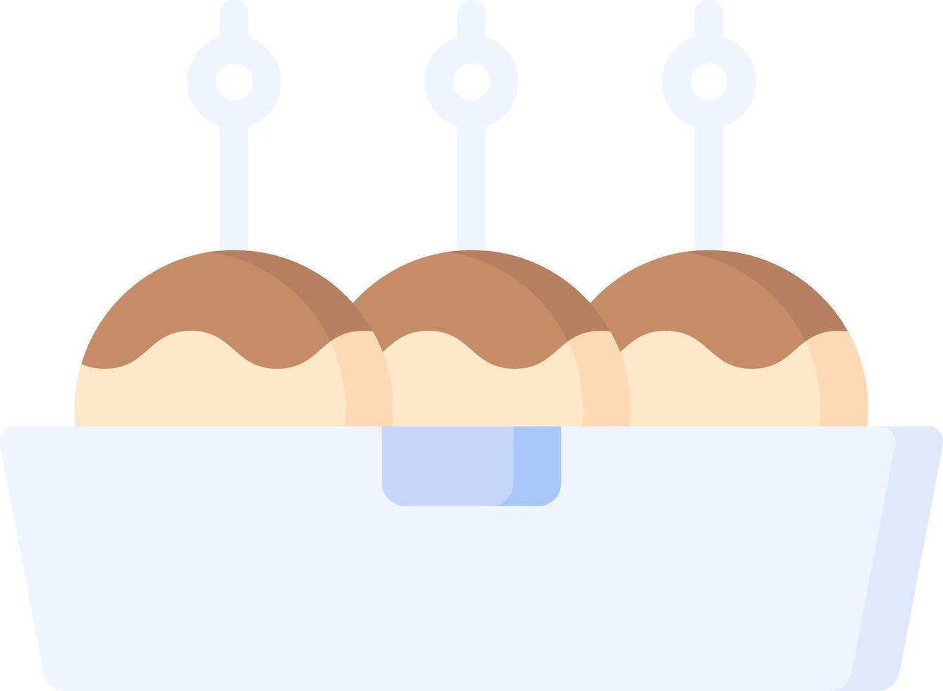 Three eggs in a basket with a spoon vector