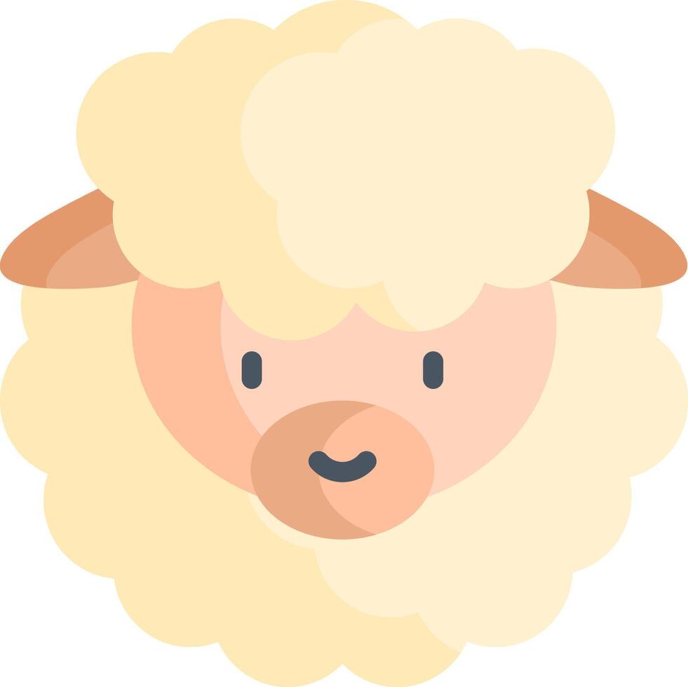 A sheep head with a big nose and a big smile vector
