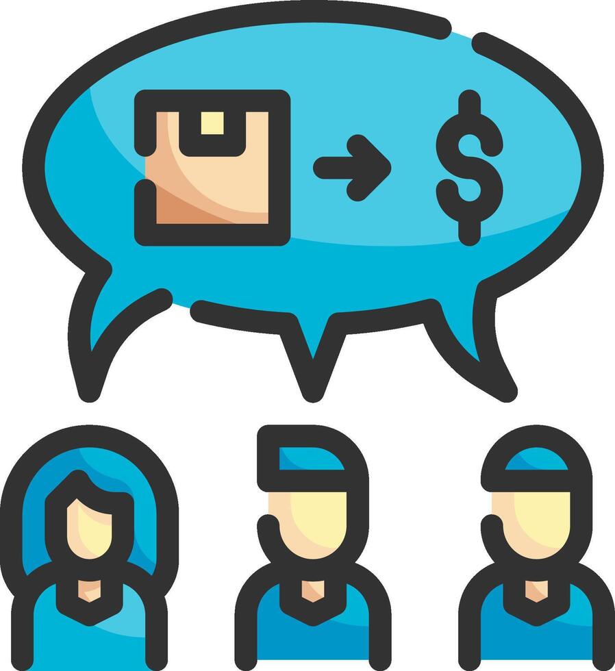 A group of people with a speech bubble with a dollar sign vector