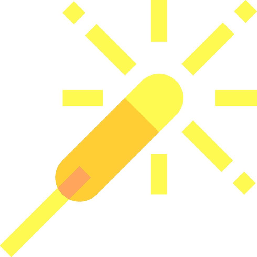 A yellow stick with a light bulb on it vector