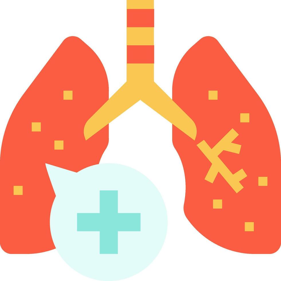 Lungs with a cross and a plus sign vector