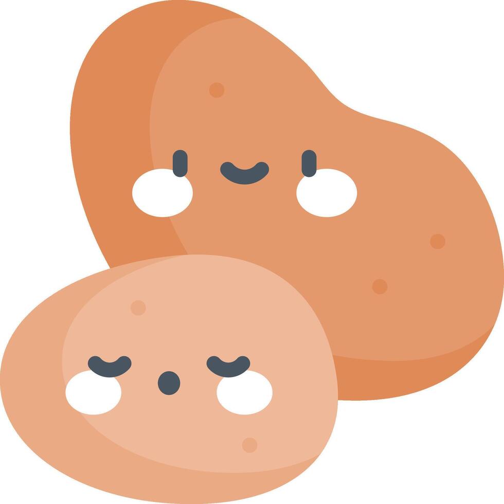 Two potatoes with eyes and faces vector