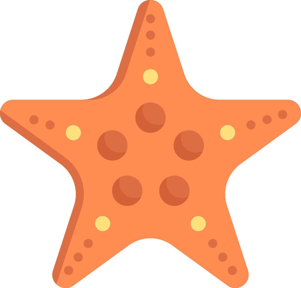 An orange starfish with dots on it vector