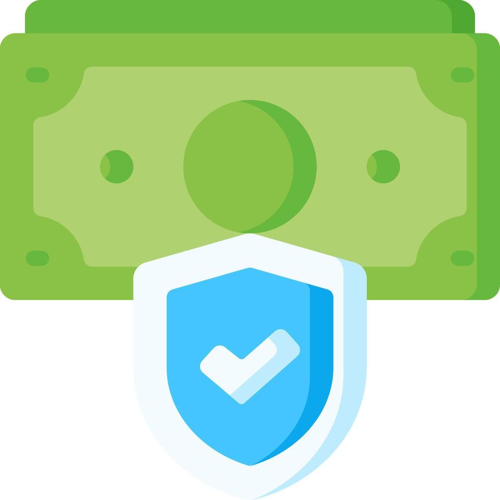 Money and shield icon vector