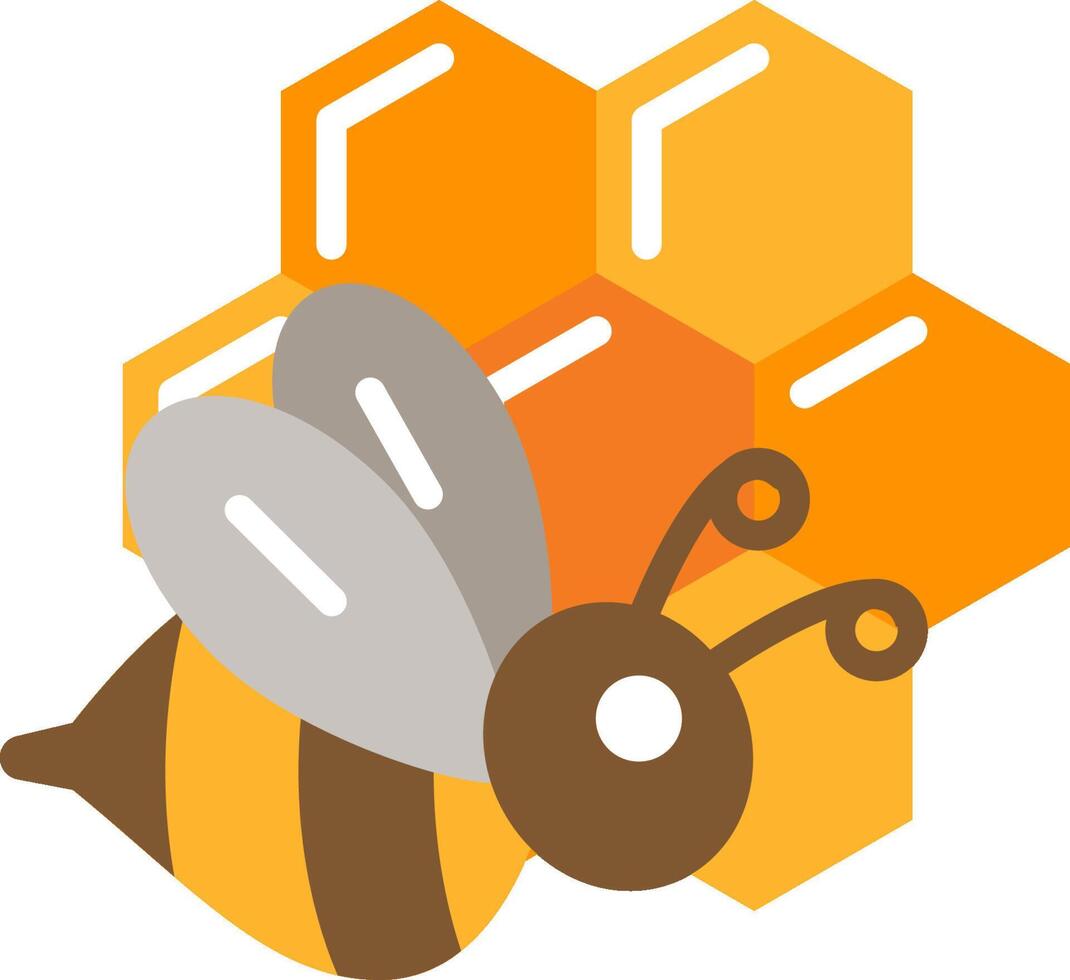 A bee with honeycombs on a white background vector
