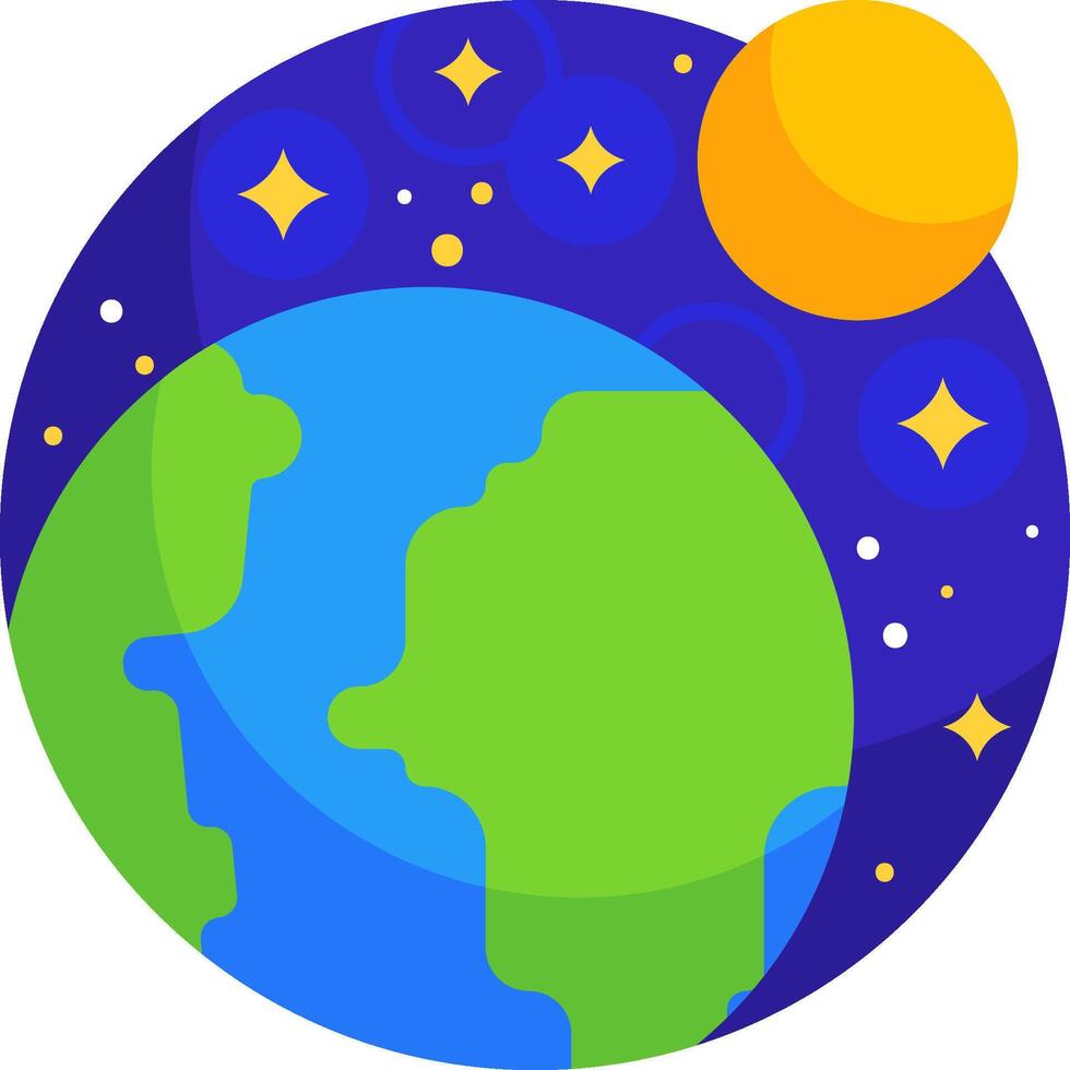 The earth is surrounded by stars and planets vector