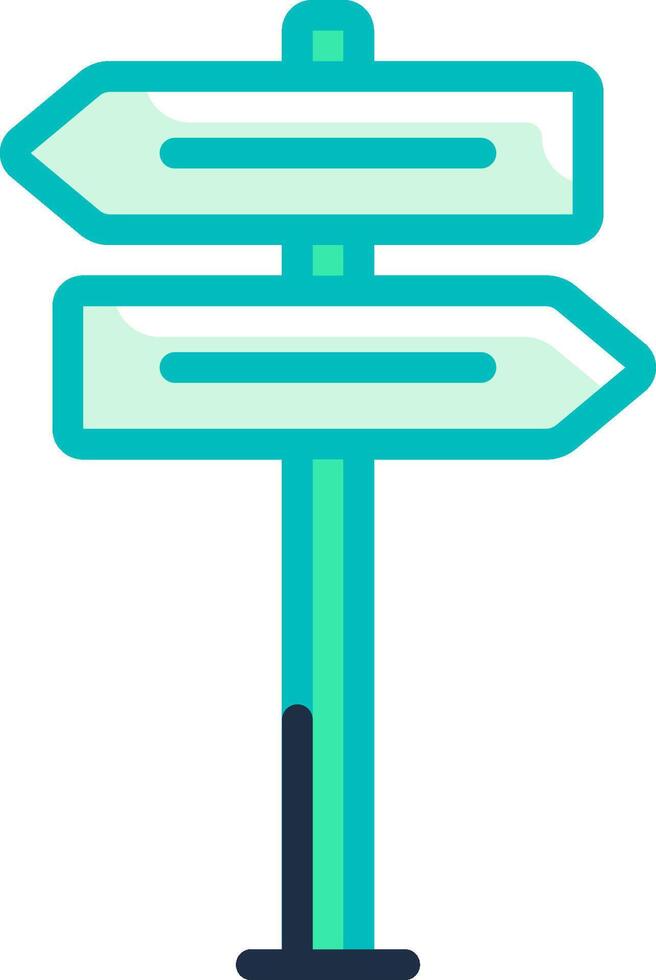 A green signpost with two arrows pointing in different directions vector
