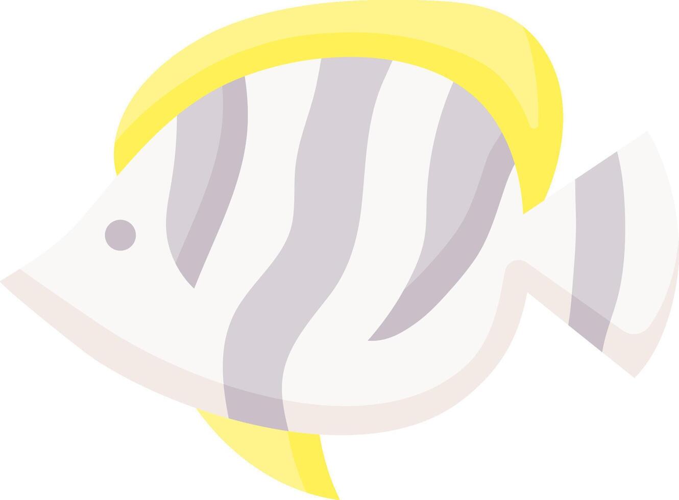 A cartoon fish with yellow stripes vector