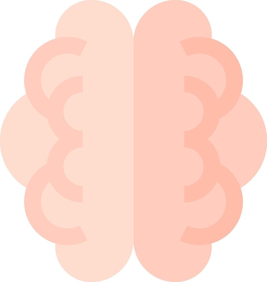 A pink brain with two sides vector