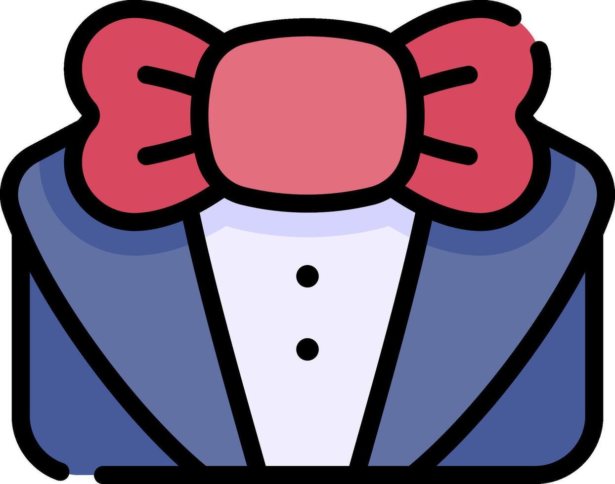 A suit with a bow tie on it vector