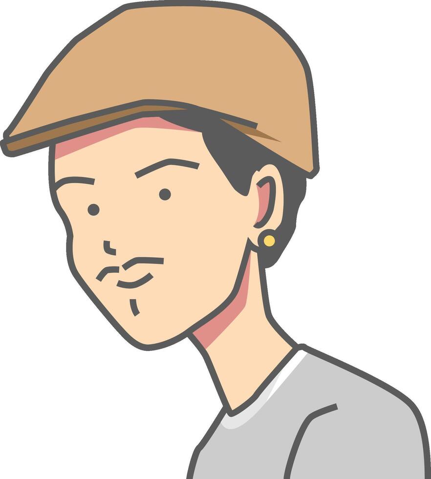 A cartoon man wearing a cap and a shirt vector