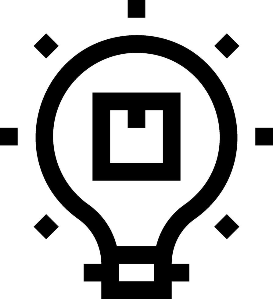 A light bulb with a square in it vector