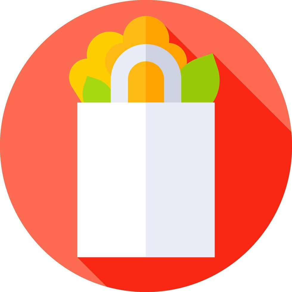 A shopping bag with a bunch of flowers in it vector