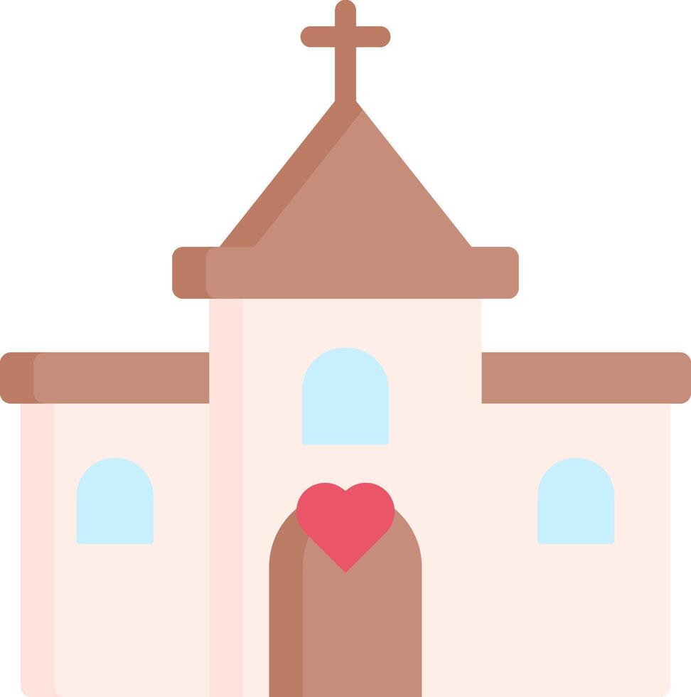 A church with a heart on top vector