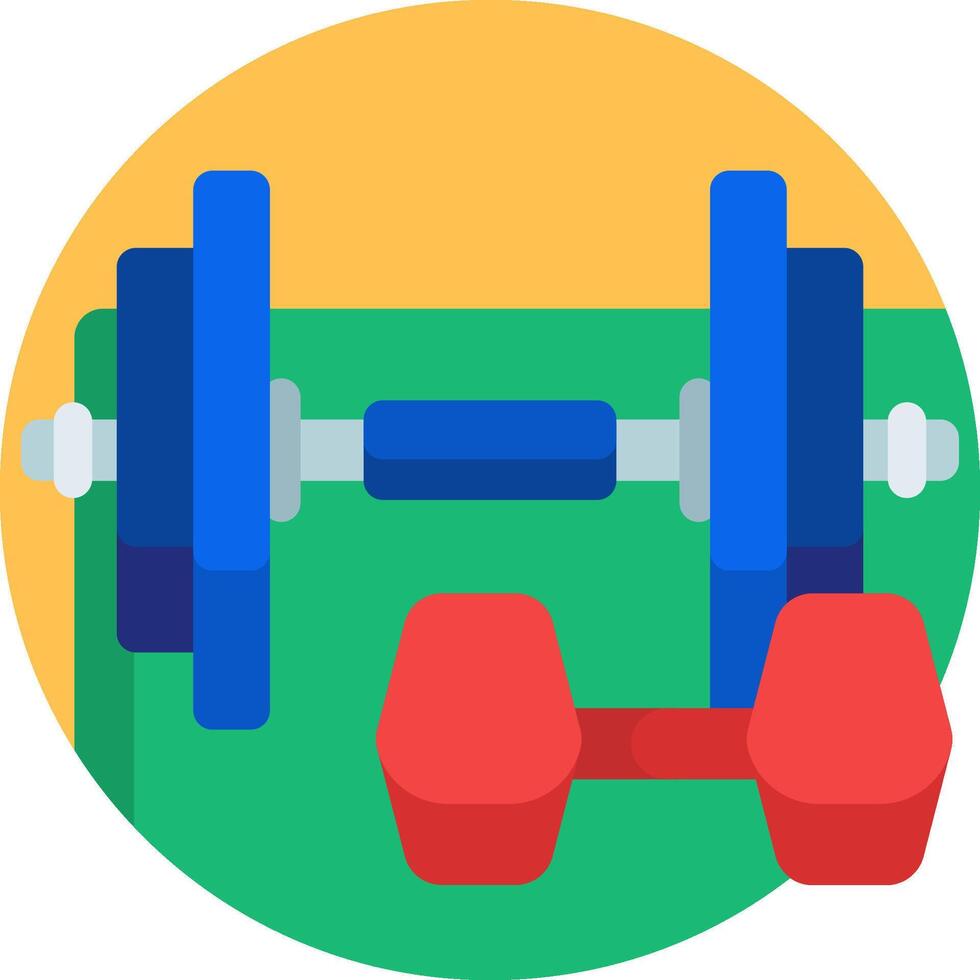 A flat icon of a dumbbell and a barbell vector