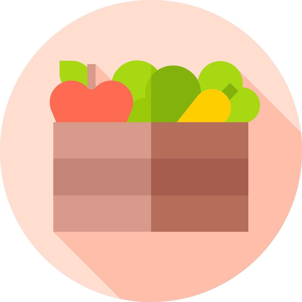 A box with fruit and vegetables in it vector
