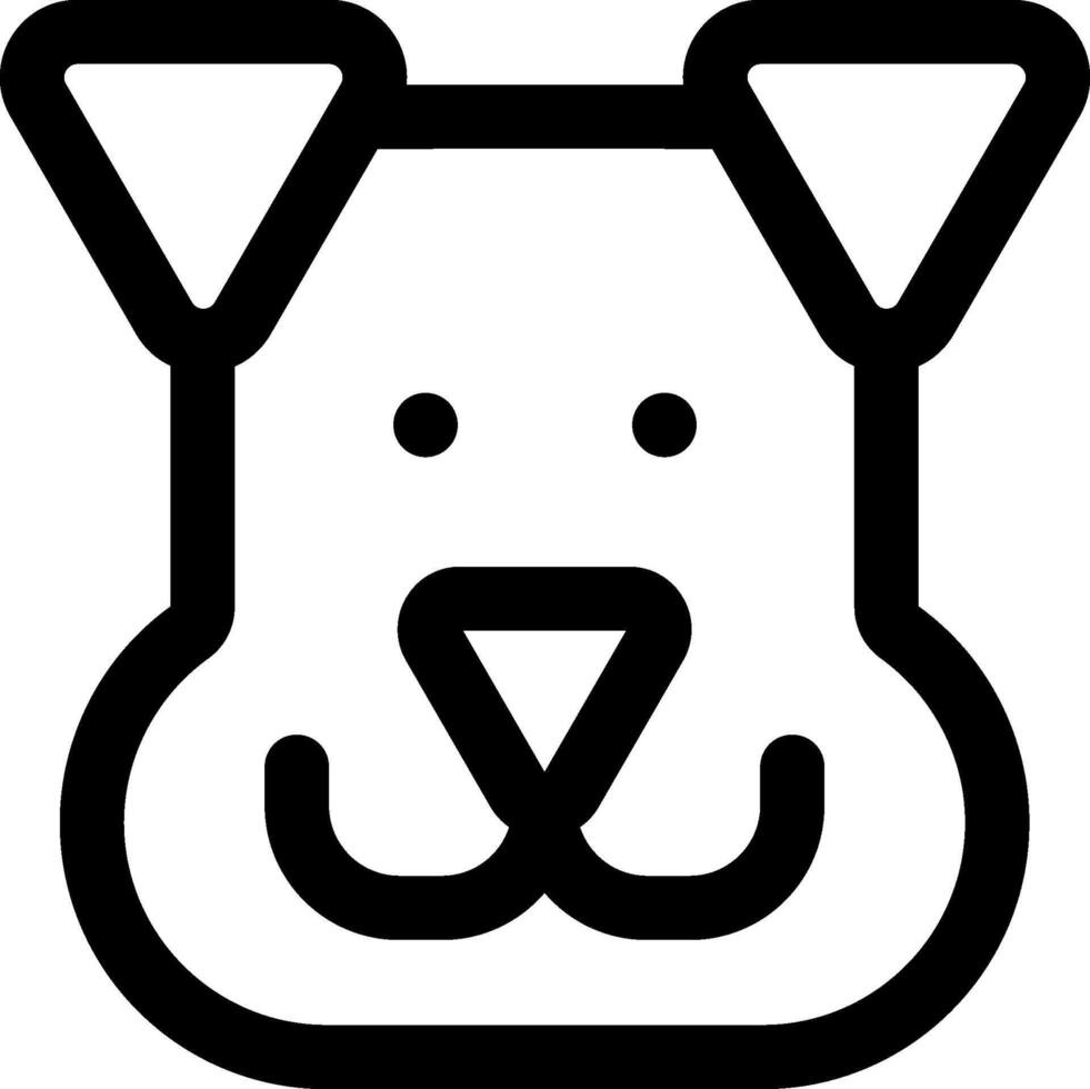 A black and white dog head icon vector