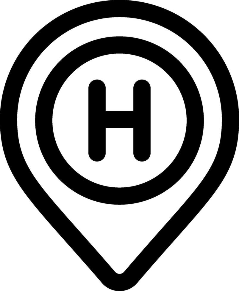 The h logo on a map pin vector