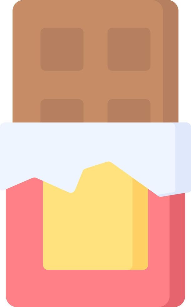 A chocolate bar with a yellow top and pink bottom vector