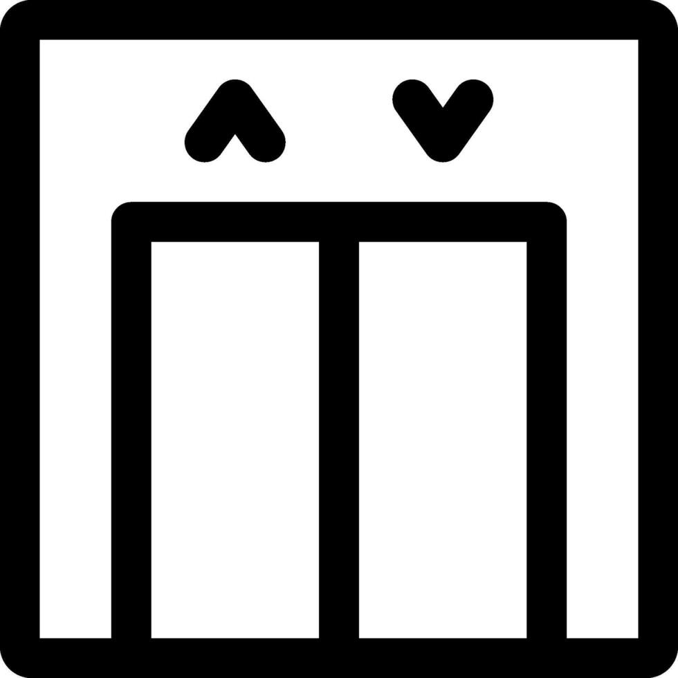 A black and white icon of a door vector