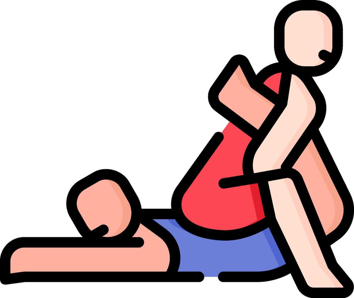A man is doing a push up on a woman vector