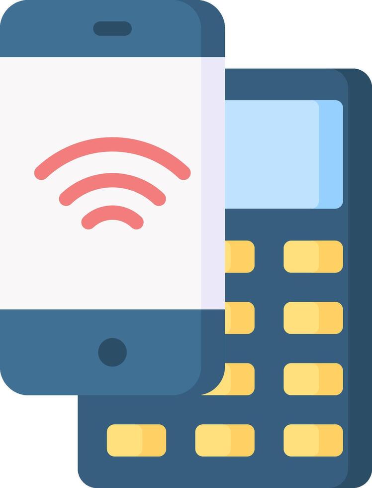 Mobile phone and wifi icon vector