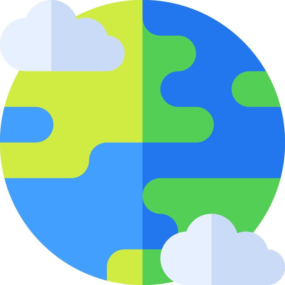 A globe with clouds and a blue and green background vector