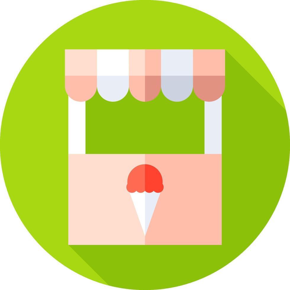 Ice cream stand flat icon vector