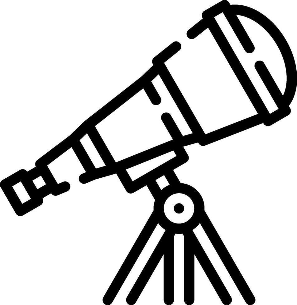 A black and white drawing of a telescope vector