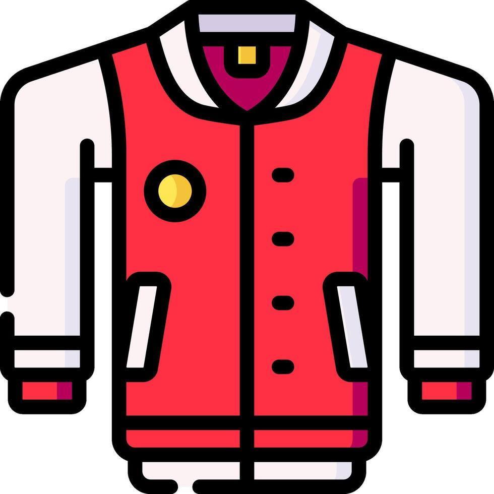 A red jacket with a button on the chest vector