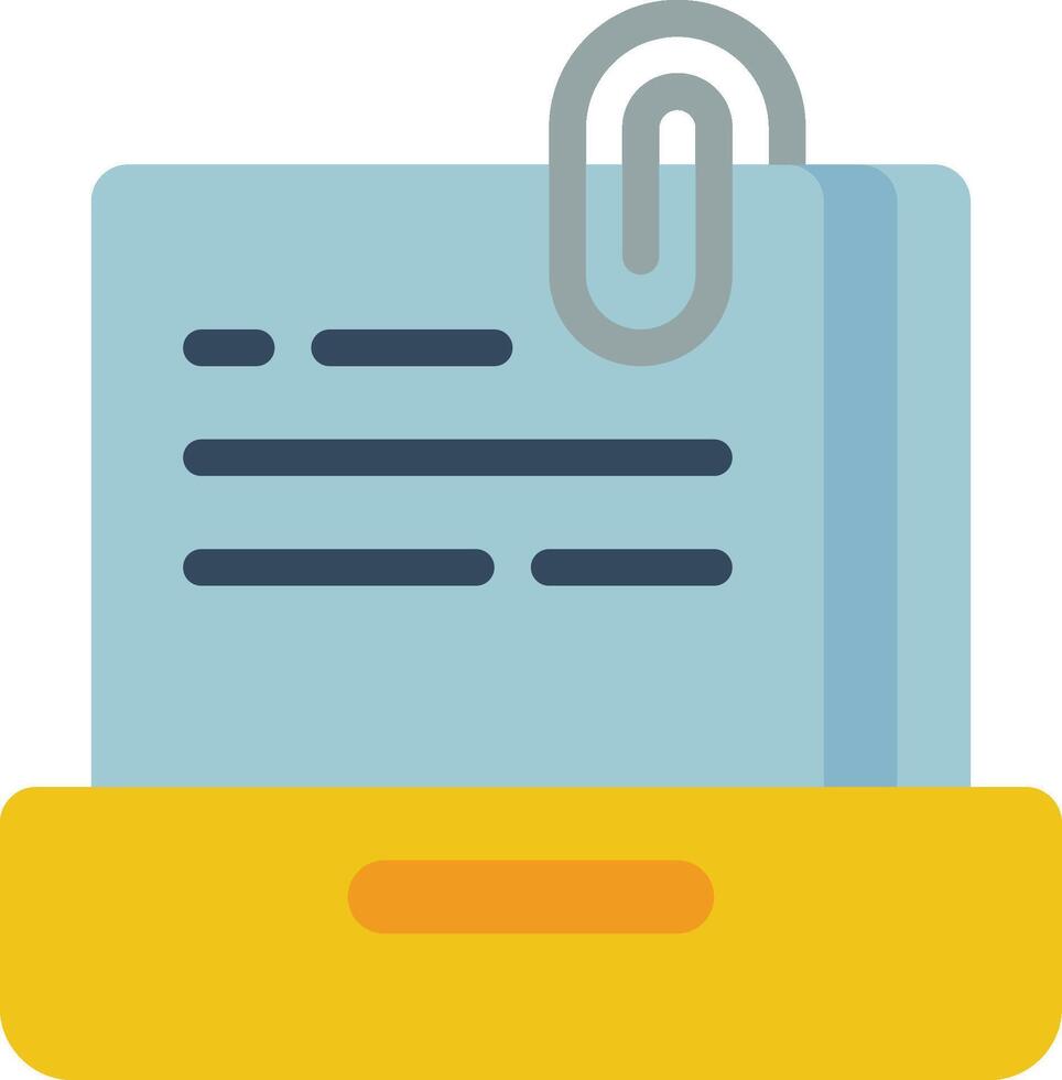 A yellow folder with a paper clip on top vector