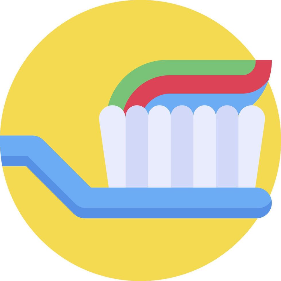 A toothbrush with a colorful toothpaste on it vector