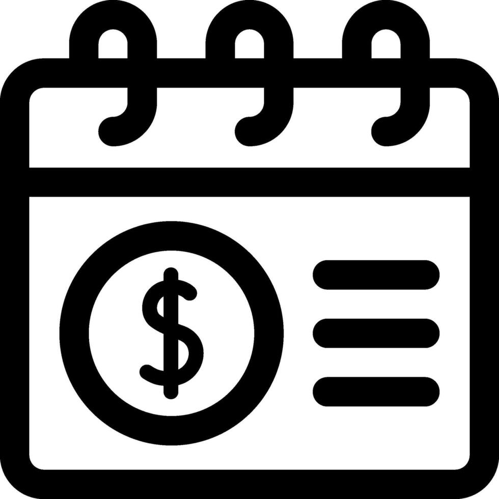 A calendar with a dollar sign on it vector