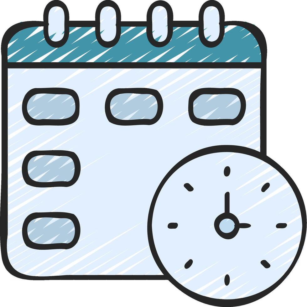 Calendar and clock icon illustration design vector