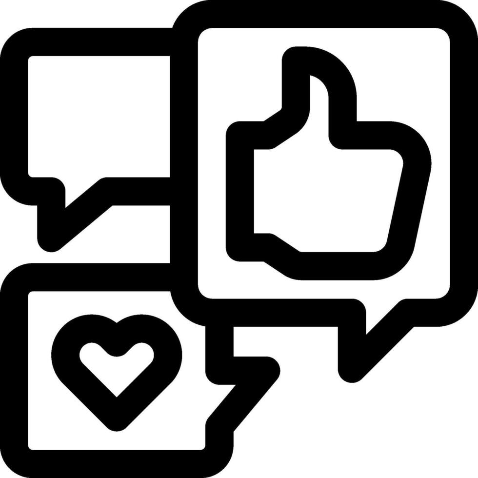 A black and white icon of a heart and thumbs up vector