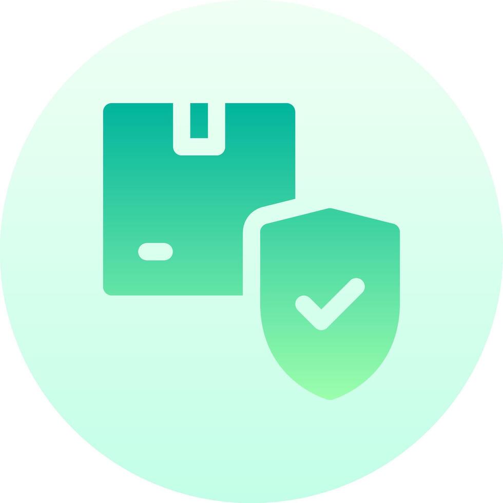 A green and blue icon with a check mark and a wallet vector