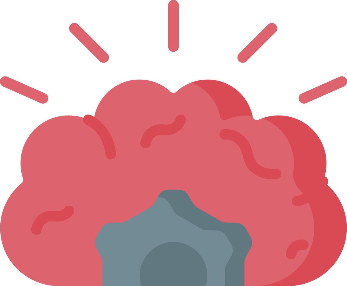 A brain with a house on top of it vector