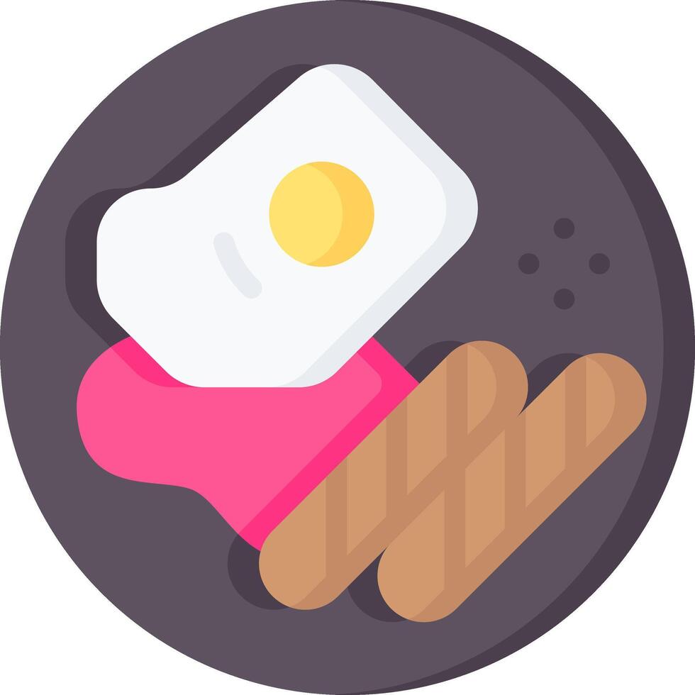 Breakfast icon with toast and eggs vector