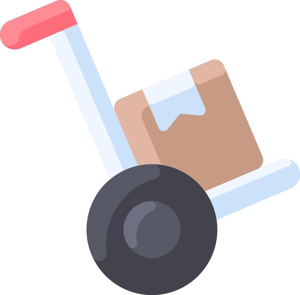 A hand truck with a box on it vector