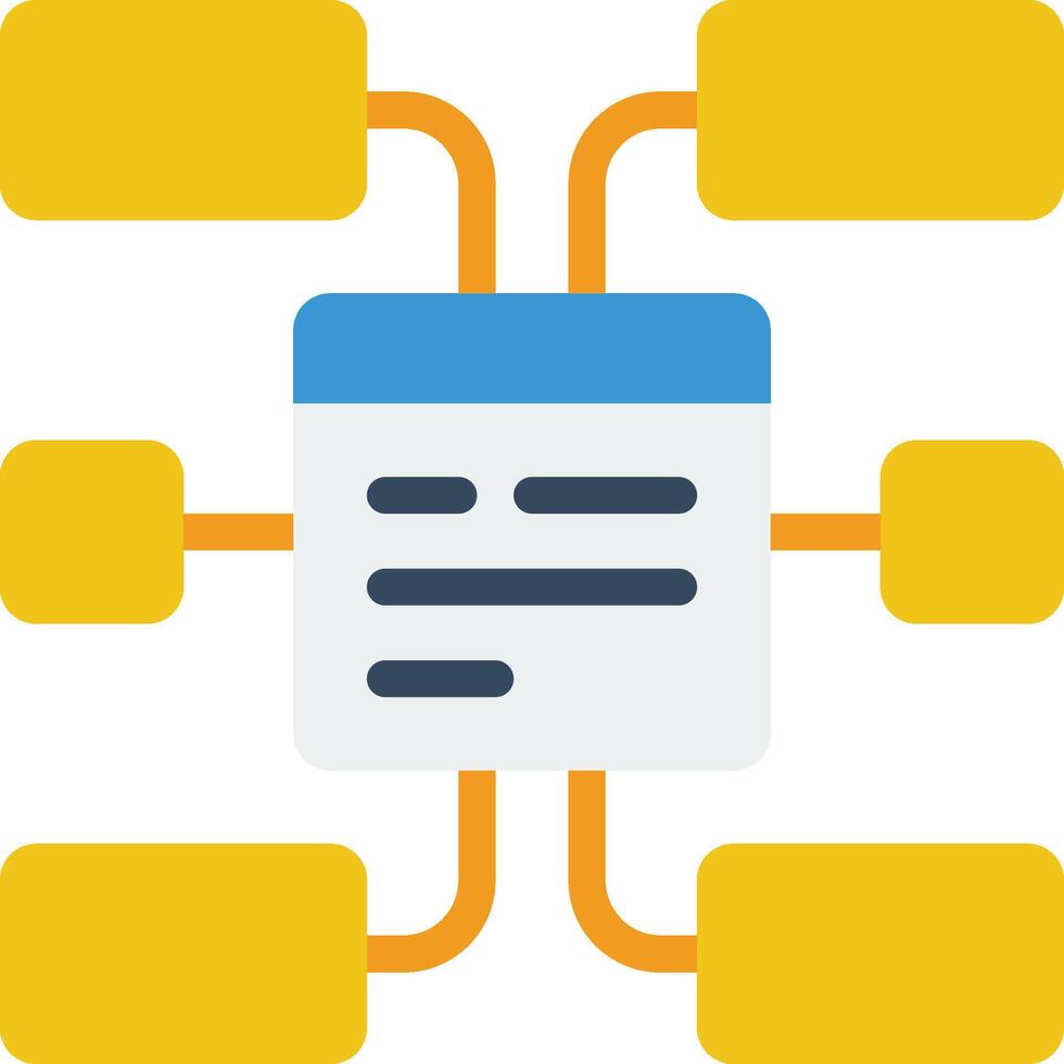 A yellow and blue icon with a note pad and a pen vector