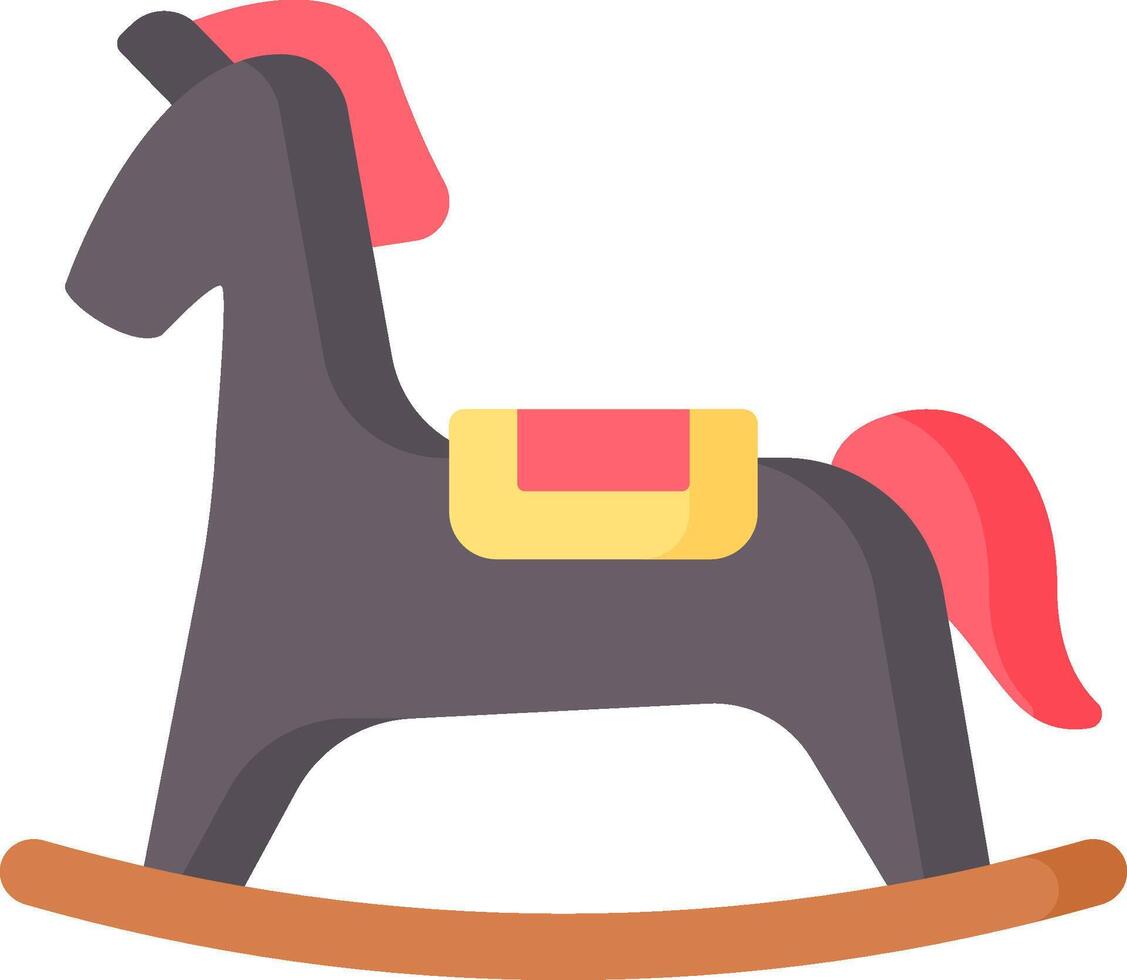 A rocking horse with a saddle on it vector