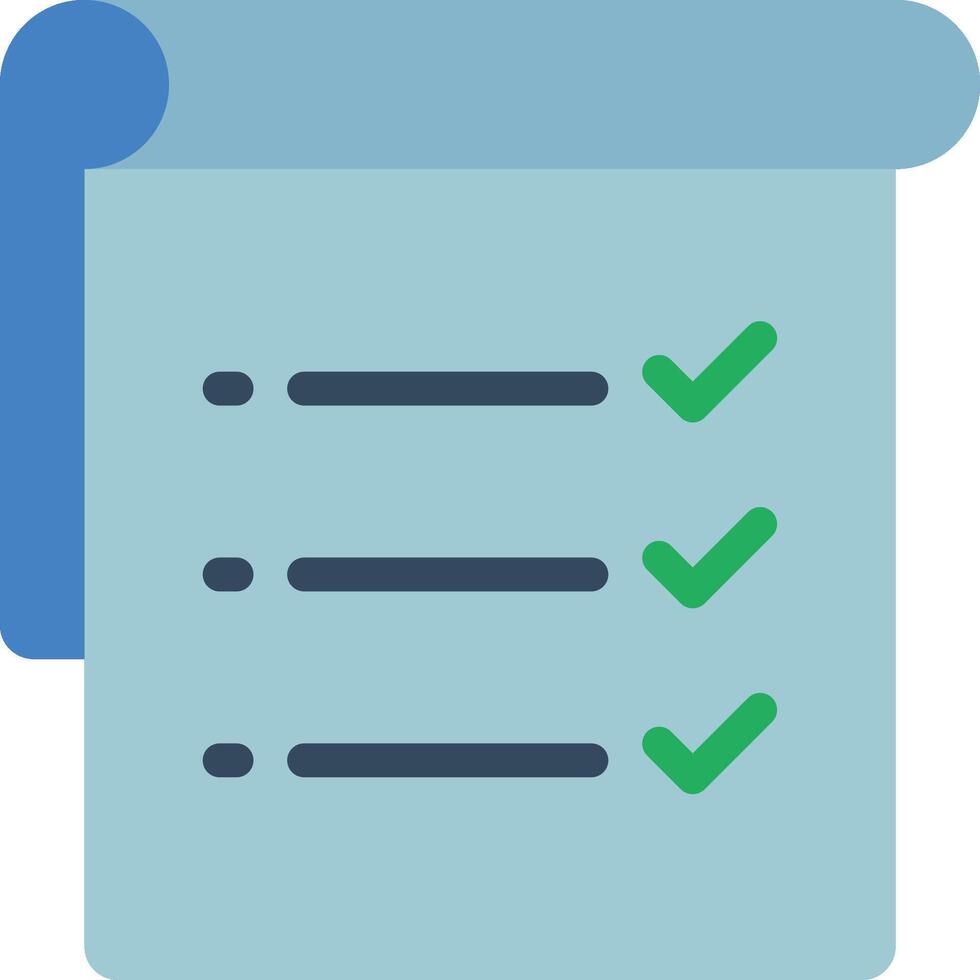 A checklist icon with a green tick mark vector
