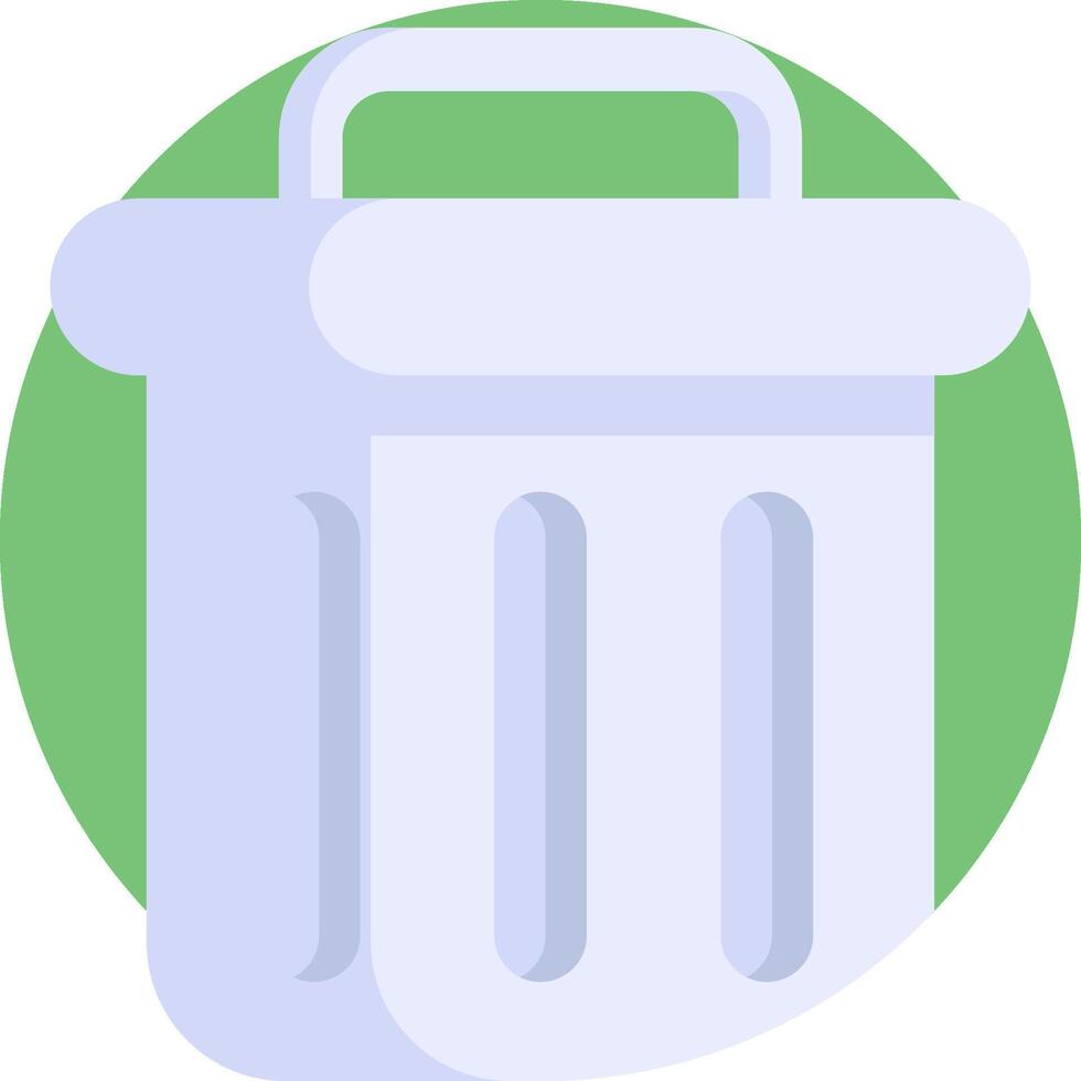 A trash can icon on a green circle vector