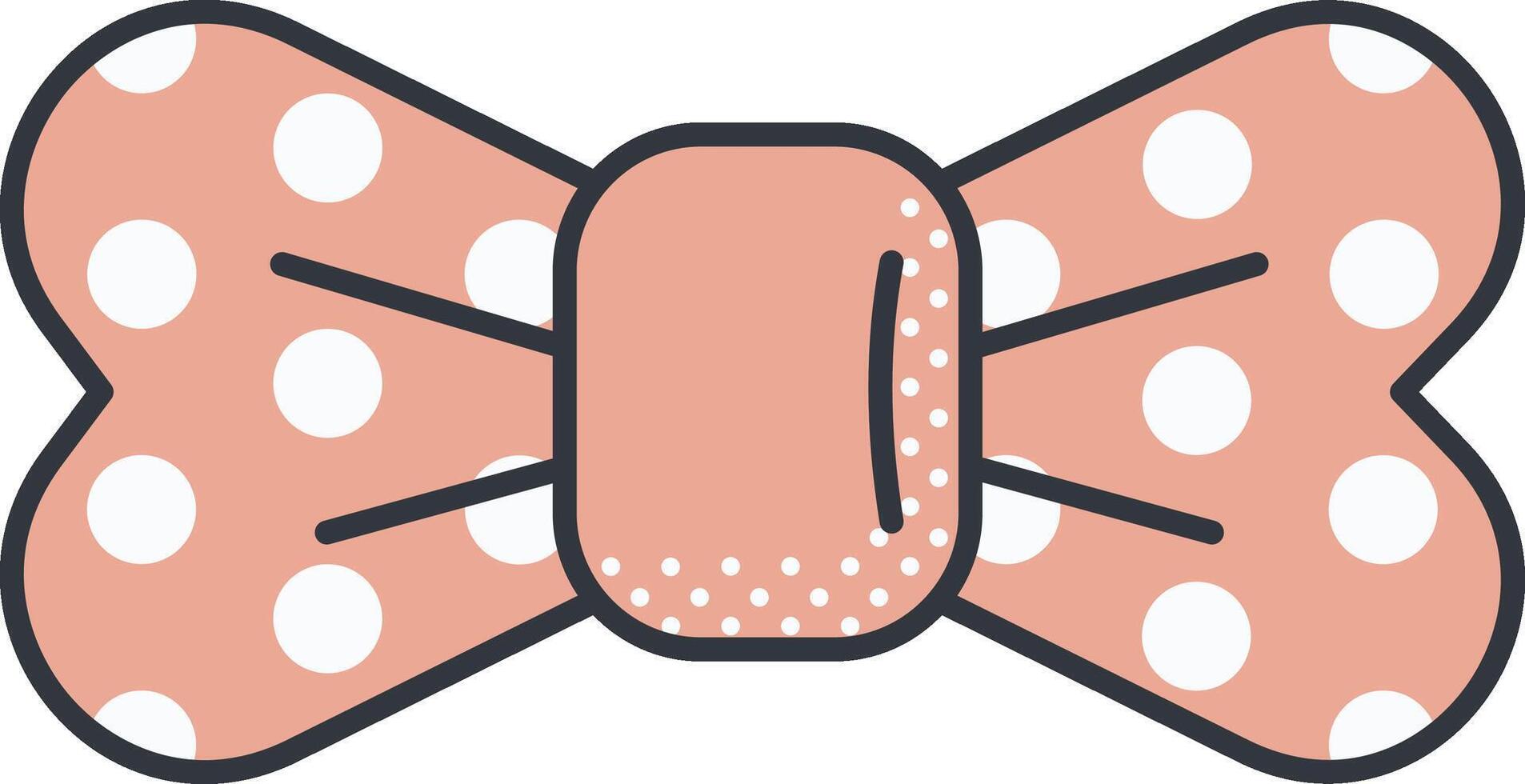 A pink bow with polka dots on it vector