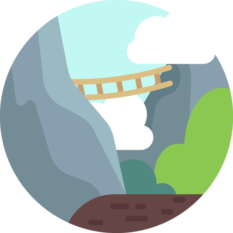 A bridge over a mountain with a cloud in the background vector