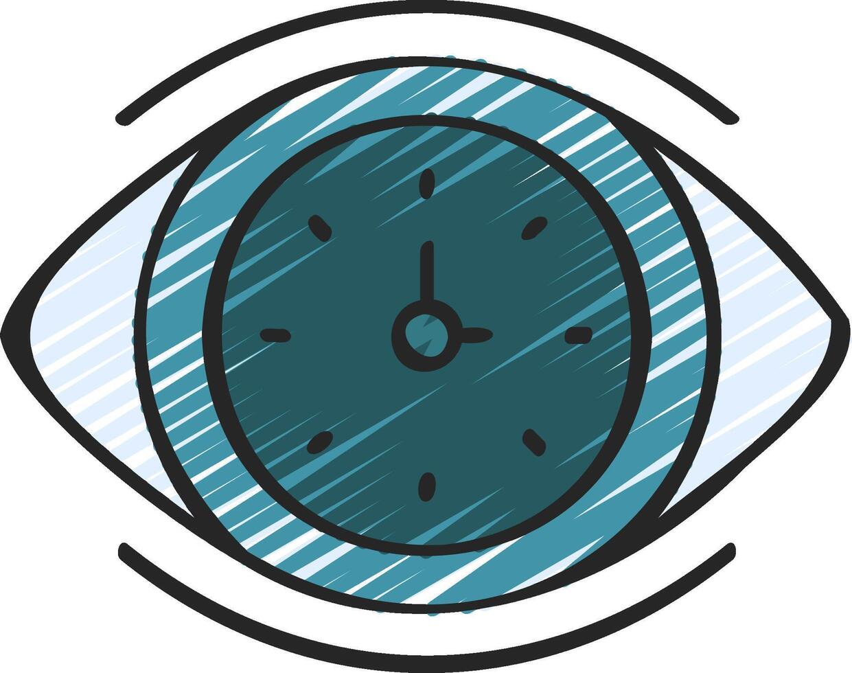 An eye with a clock on it vector