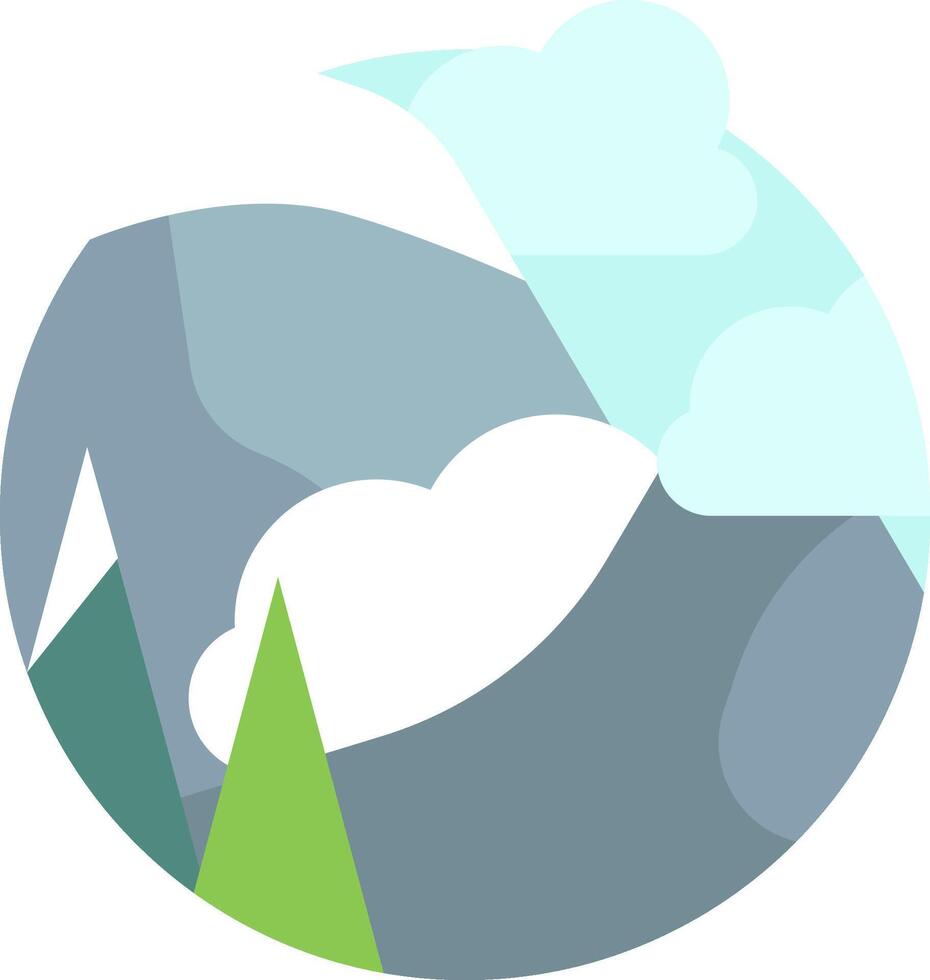 A mountain scene with clouds and trees vector