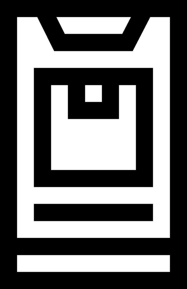 A black and white icon of a box vector