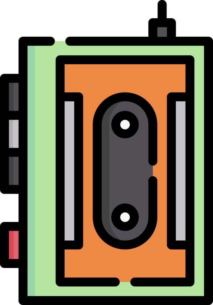 A cassette player icon on a white background vector